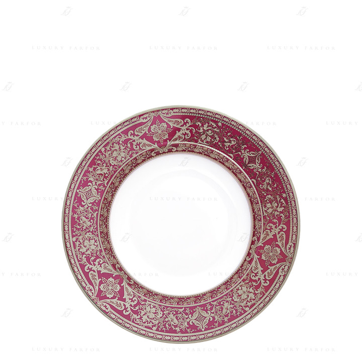 Тарелка суповая 23,5см коллекции Matignon Cerise Platin бренда Haviland