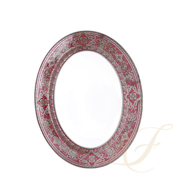 Блюдо овальное 34,5см коллекции Matignon Cerise Platin бренда Haviland