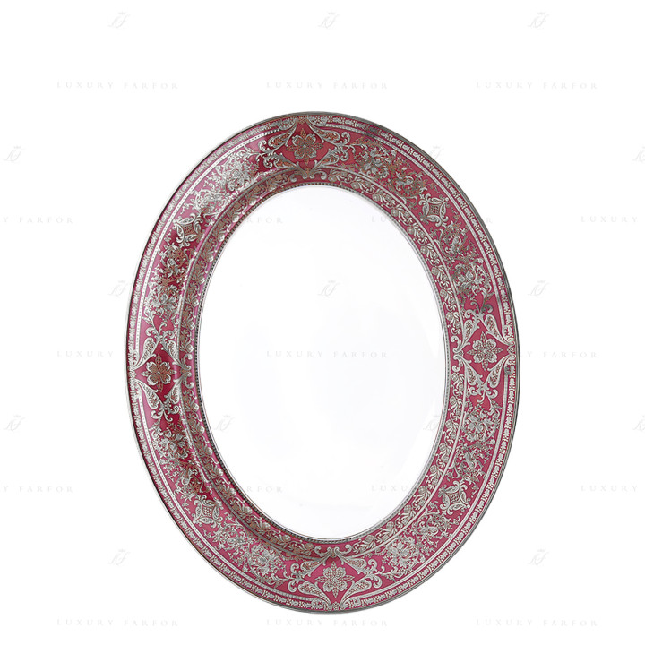 Блюдо овальное 34,5см коллекции Matignon Cerise Platin бренда Haviland