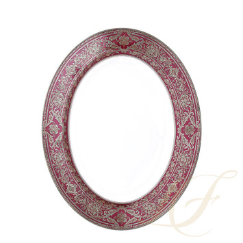 Блюдо овальное 40см коллекции Matignon Cerise Platin бренда Haviland