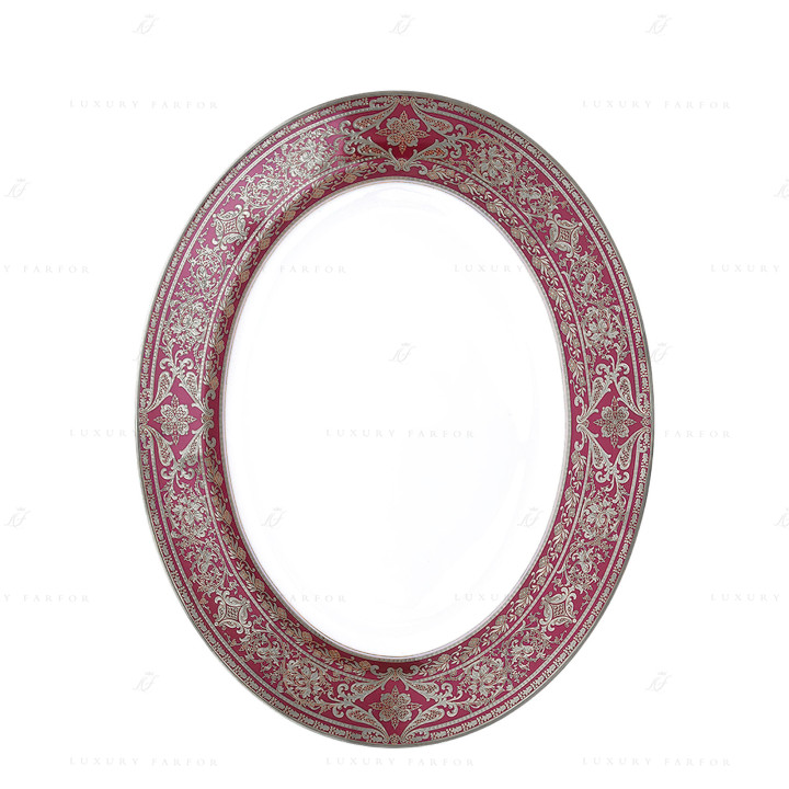 Блюдо овальное 40см коллекции Matignon Cerise Platin бренда Haviland