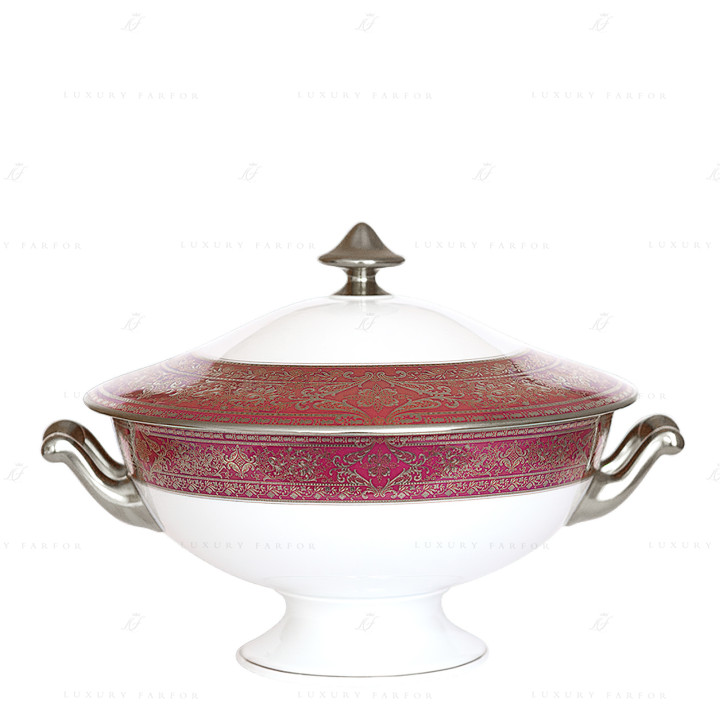 Супница 2л коллекции Matignon Cerise Platin бренда Haviland