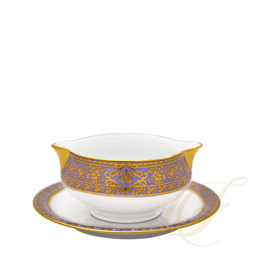 Соусник с подставкой 0,3л коллекции Matignon Lavande Or бренда Haviland
