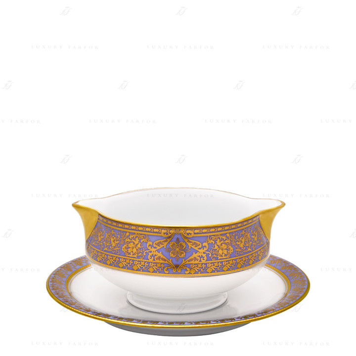 Соусник с подставкой 0,3л коллекции Matignon Lavande Or бренда Haviland