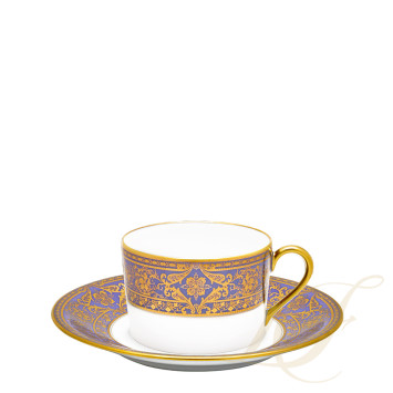 Чашка чайная с блюдцем 0,14л коллекции Matignon Lavande Or бренда Haviland