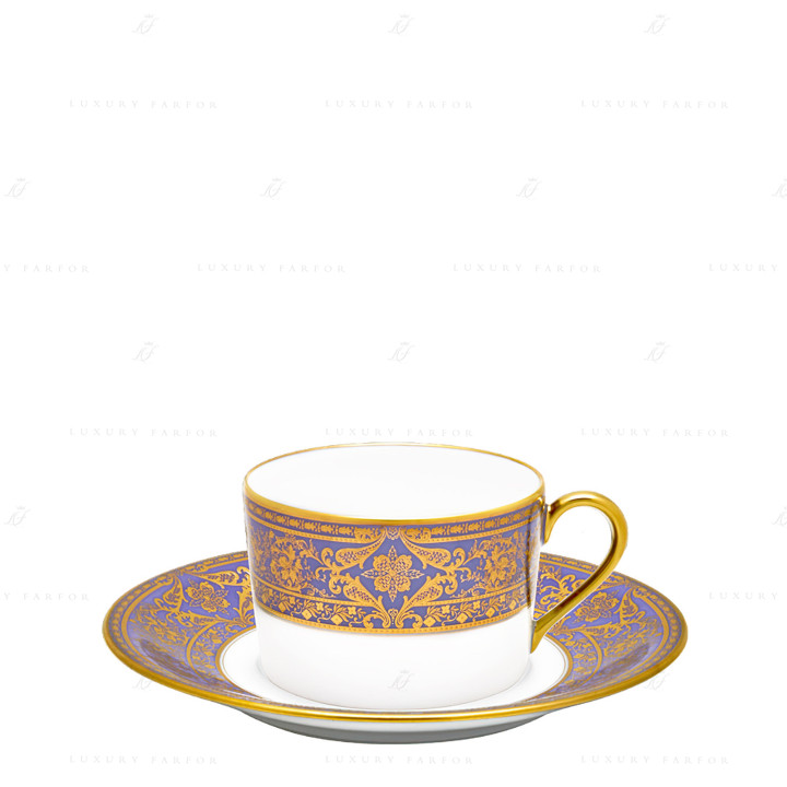 Чашка чайная с блюдцем 0,14л коллекции Matignon Lavande Or бренда Haviland