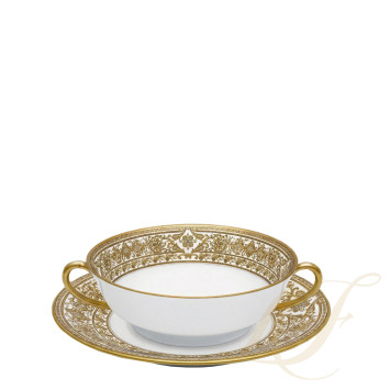 Чаша суповая с блюдцем 16см коллекции Matignon Or бренда Haviland