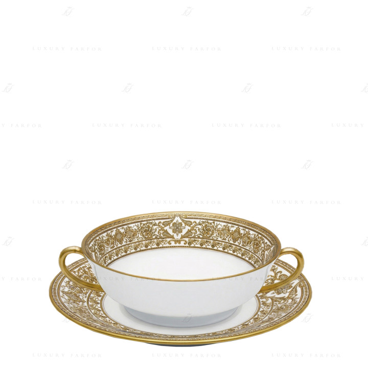 Чаша суповая с блюдцем 16см коллекции Matignon Or бренда Haviland