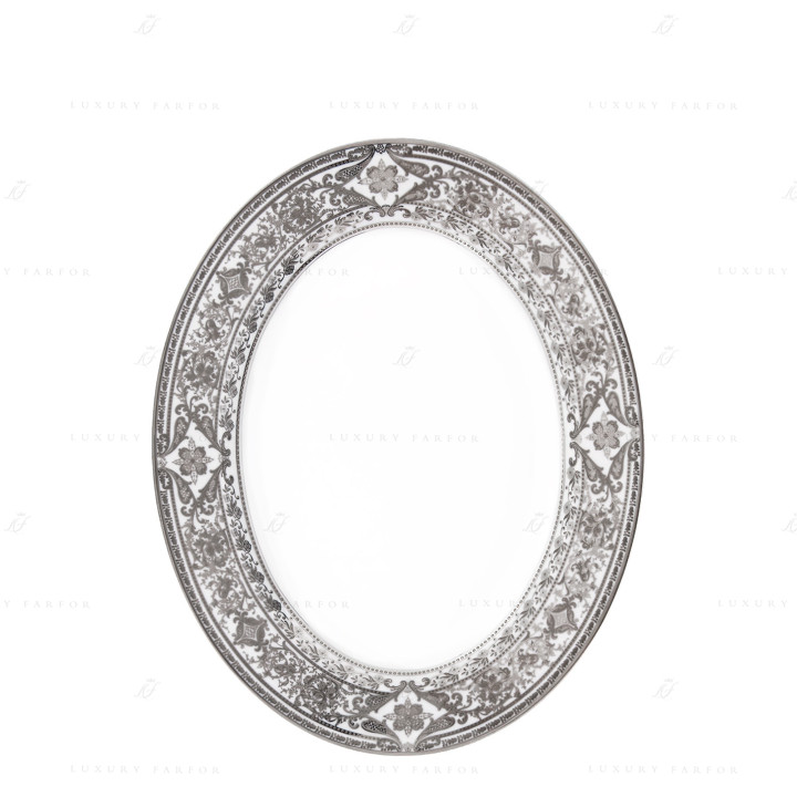Блюдо овальное 34,5см коллекции Matignon Platin бренда Haviland