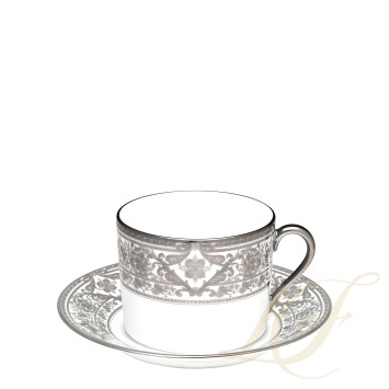 Чашка чайная с блюдцем 0,14л коллекции Matignon Platin бренда Haviland