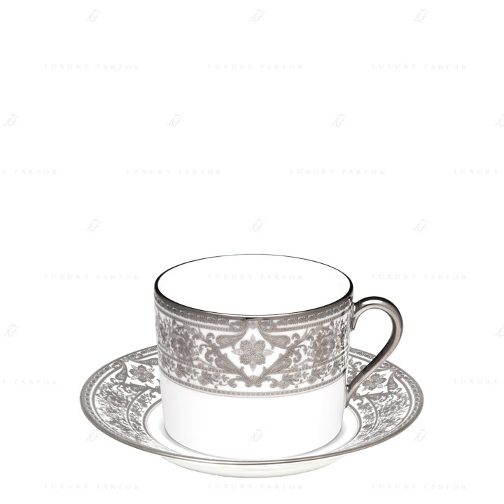 Чашка для завтрака с блюдцем 0,3л коллекции Matignon Platin бренда Haviland