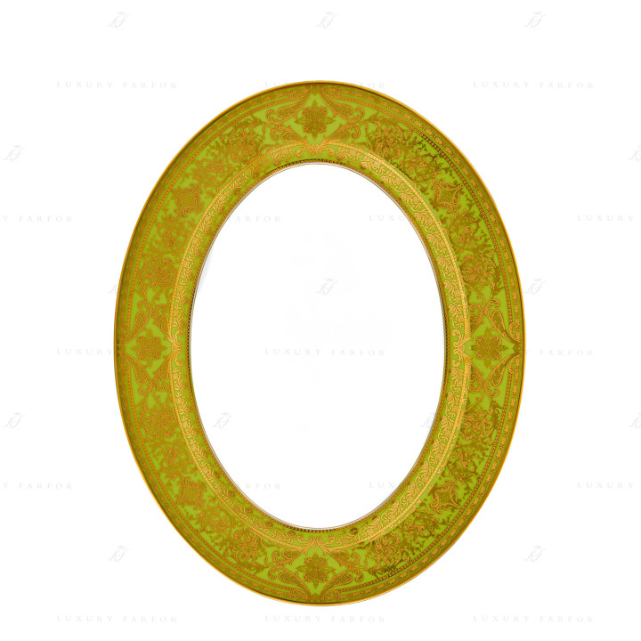 Блюдо овальное 40см коллекции Matignon Vert Pomme Or бренда Haviland