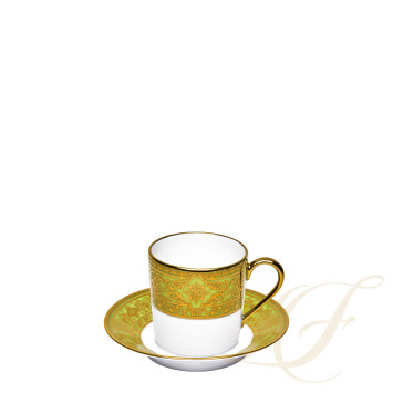 Чашка кофейная с блюдцем 0,075л коллекции Matignon Vert Pomme Or бренда Haviland