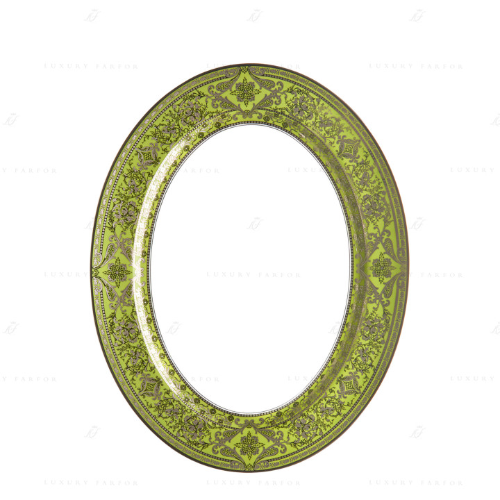 Блюдо овальное 40см коллекции Matignon Vert Pomme Platin бренда Haviland