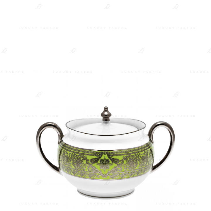 Сахарница 0,28л коллекции Matignon Vert Pomme Platin бренда Haviland