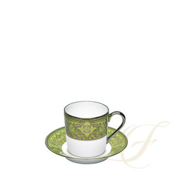 Чашка кофейная с блюдцем 0,075л коллекции Matignon Vert Pomme Platin бренда Haviland