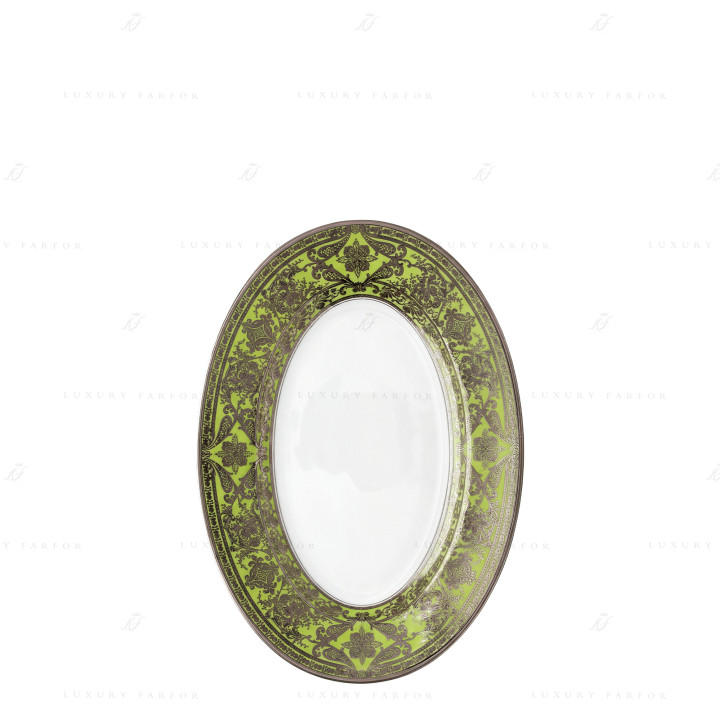 Блюдо для гарнира 23х16,5см коллекции Matignon Vert Pomme Platin бренда Haviland