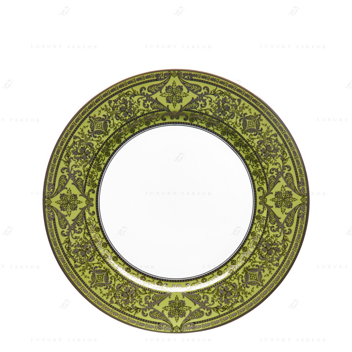 Тарелка сервировочная 31см коллекции Matignon Vert Pomme Platin бренда Haviland