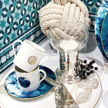 Чашка кофейная с блюдцем 0,075л коллекции Ocean Bleu бренда Haviland