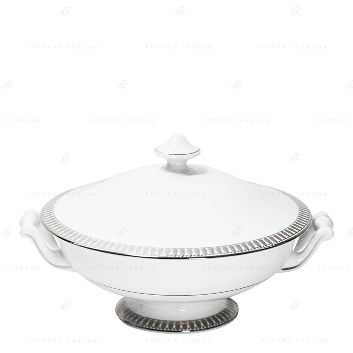 Рагушница 0,8л коллекции Plumes Platin бренда Haviland