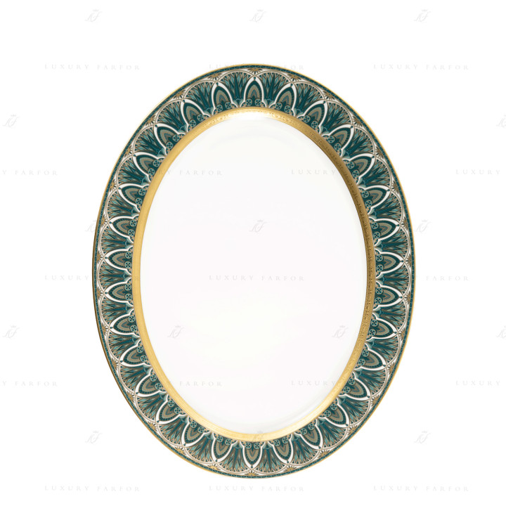 Блюдо овальное 40см коллекции Reves Du Nil Vert Or бренда Haviland