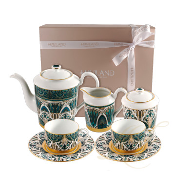 Набор чайный из 5 предметов коллекции Reves Du Nil Vert Or бренда Haviland