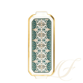 Блюдо для пирога 39х15,5см коллекции Reves Du Nil Vert Or бренда Haviland