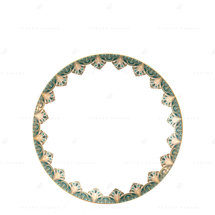 Тарелка главная 28см коллекции Reves Du Nil Vert Or бренда Haviland