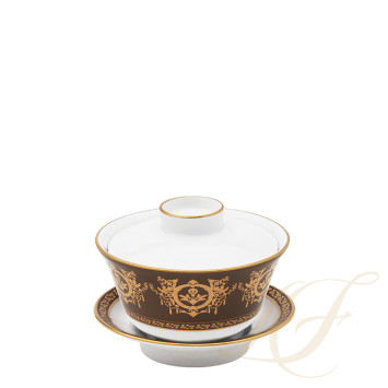 Чашка чайная с блюдцем и крышкой 0,13л коллекции Ritz Imperial Bronze бренда Haviland