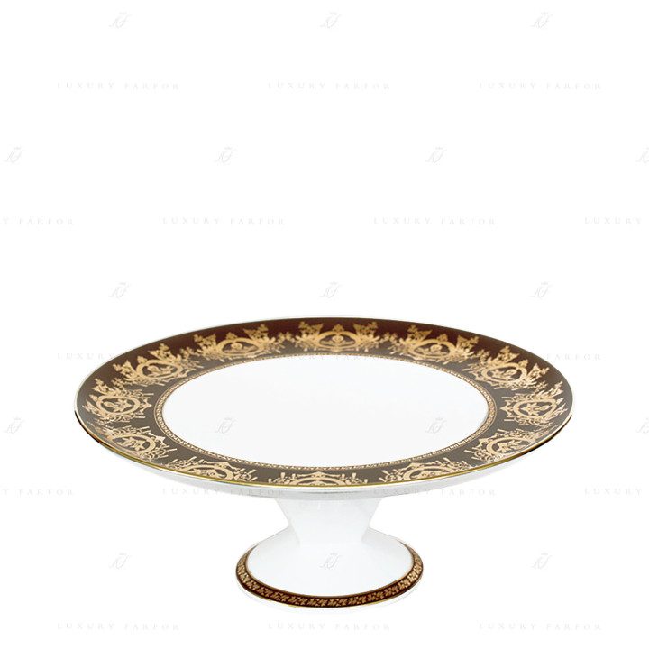 Тарелка тортовая на ножке 31,5см коллекции Ritz Imperial Bronze бренда Haviland
