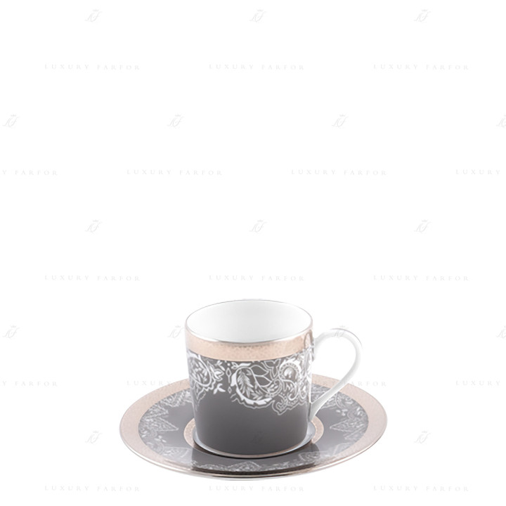 Чашка кофейная с блюдцем 0,075л коллекции Romane Gris бренда Haviland