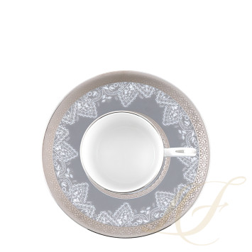Чашка кофейная с блюдцем 0,075л коллекции Romane Gris бренда Haviland