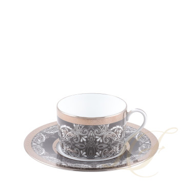 Чашка чайная с блюдцем 0,14л коллекции Romane Gris бренда Haviland