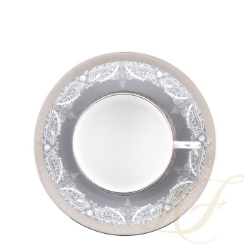 Чашка чайная с блюдцем 0,14л коллекции Romane Gris бренда Haviland