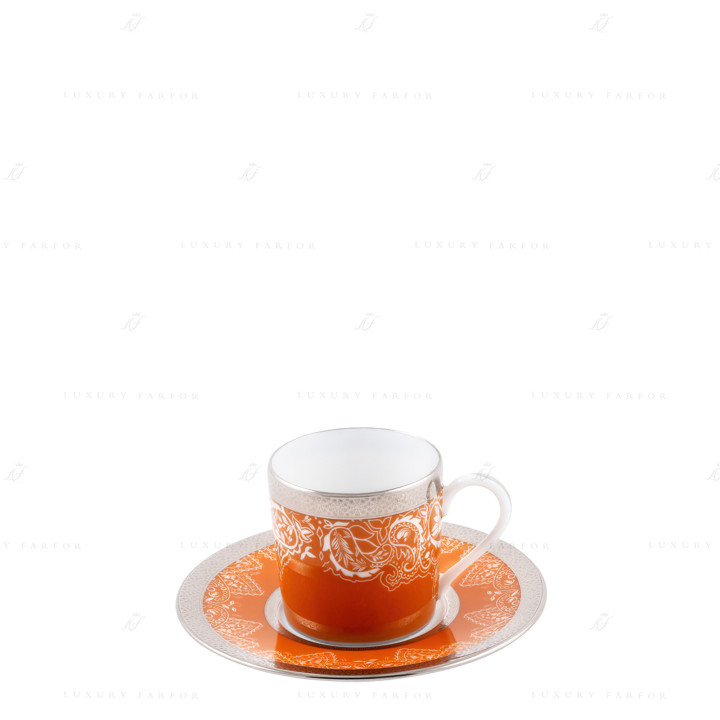 Чашка кофейная с блюдцем 0,075л коллекции Romane Orange бренда Haviland