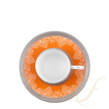 Чашка кофейная с блюдцем 0,075л коллекции Romane Orange бренда Haviland