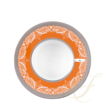 Чашка чайная с блюдцем 0,14л коллекции Romane Orange бренда Haviland
