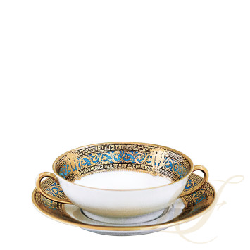 Чаша суповая с блюдцем 16см коллекции Salon Murat Bleu Ciel бренда Haviland