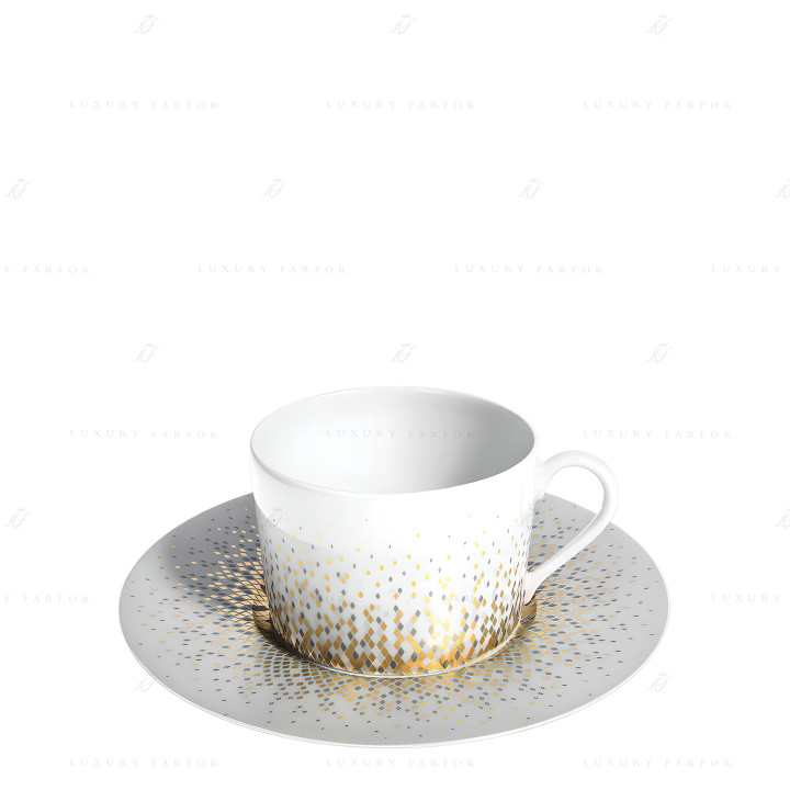Чашка чайная с блюдцем 0,15л коллекции Souffle D'or бренда Haviland