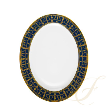 Блюдо овальное 40см коллекции Tiara Bleu de Prusse Or бренда Haviland