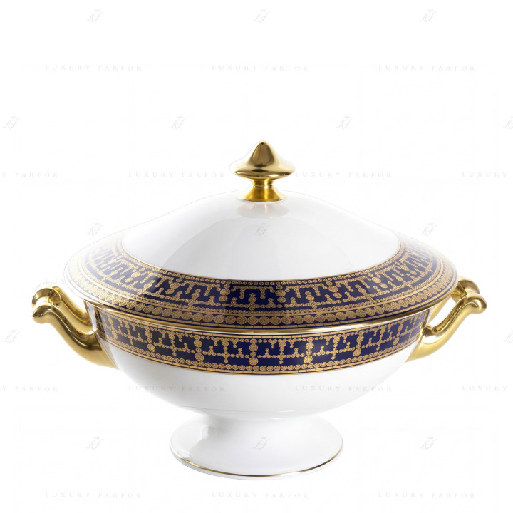 Супница 2л коллекции Tiara Bleu de Prusse Or бренда Haviland