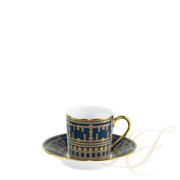 Чашка кофейная с блюдцем 0,075л коллекции Tiara Bleu de Prusse Or бренда Haviland