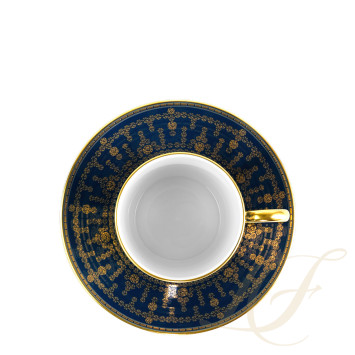 Чашка кофейная с блюдцем 0,075л коллекции Tiara Bleu de Prusse Or бренда Haviland