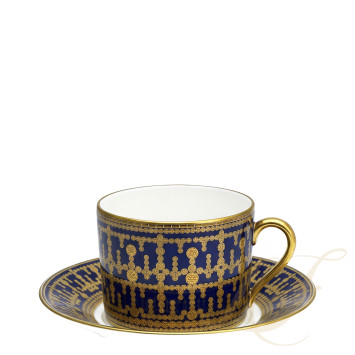 Чашка для завтрака с блюдцем 0,3л коллекции Tiara Bleu de Prusse Or бренда Haviland