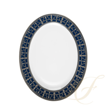 Блюдо овальное 40см коллекции Tiara Bleu de Prusse Platin бренда Haviland