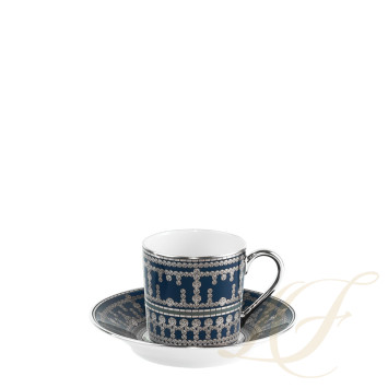 Чашка кофейная с блюдцем 0,075л коллекции Tiara Bleu de Prusse Platin бренда Haviland