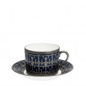 Чашка для завтрака с блюдцем 0,3л коллекции Tiara Bleu de Prusse Platin бренда Haviland