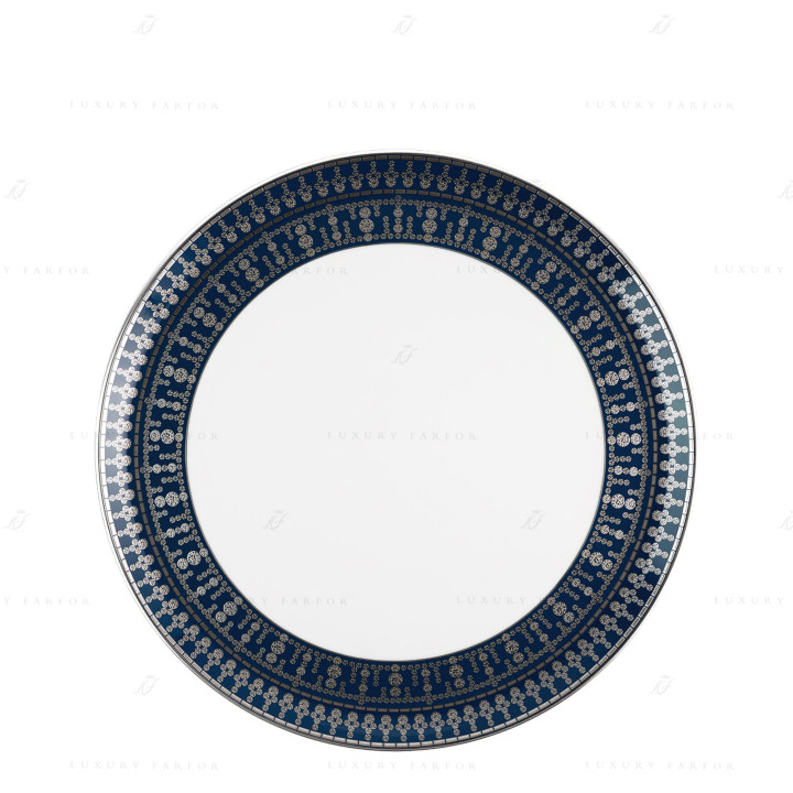 Тарелка тортовая 31,5см коллекции Tiara Bleu de Prusse Platin бренда Haviland