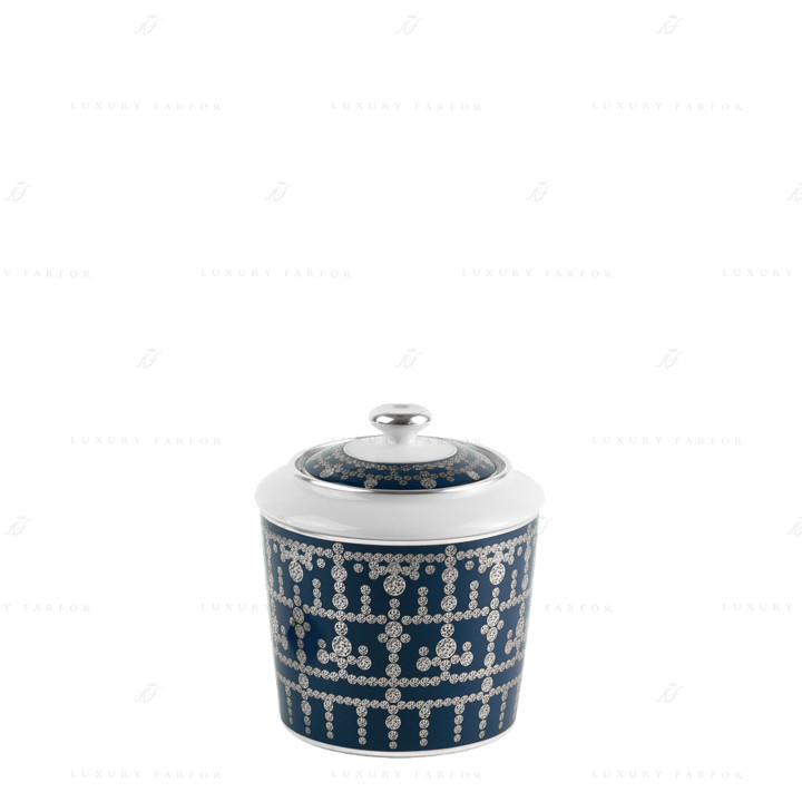 Сахарница 0,25л коллекции Tiara Bleu de Prusse Platin бренда Haviland