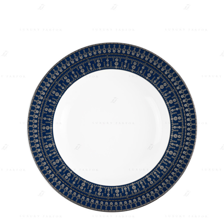Тарелка глубокая 31,5см коллекции Tiara Bleu de Prusse Platin бренда Haviland